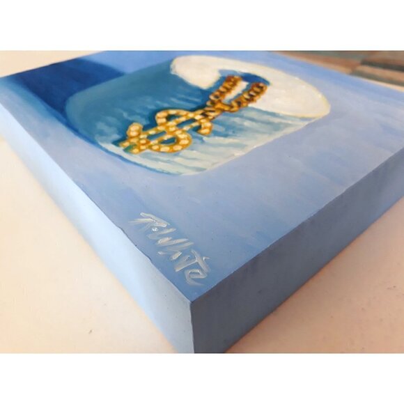 “Little Luxuries“ Original Oil painting on Cradled Wood Panel 10"w x 8"h x 2”d - Picture 5 of 9